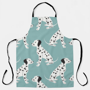 Naadloos patroon met schattige dalmatiaan schort