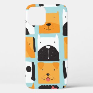 Naadloos patroon met schattige honden. iPhone 12 hoesje