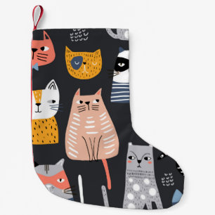 Naadloos patroon met schattige Kittens in een ande Kleine Kerstsok