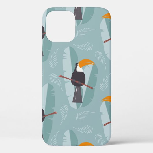 Naadloos patroon met schattige oerwouden papegaai Case-Mate iPhone case (Achterkant)