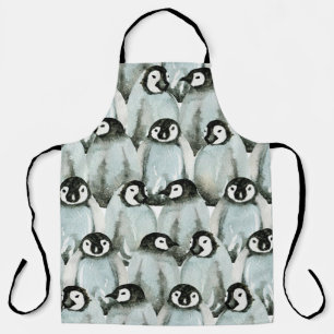 Naadloos patroon met schattige pinguïns schort