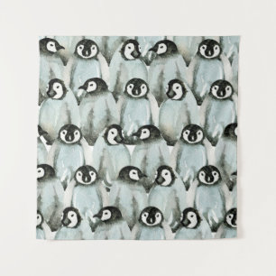 Naadloos patroon met schattige pinguïns wandkleed