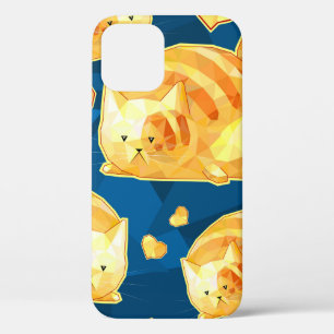 Naadloos patroon met schattige veelhoekige cartoon iPhone 12 hoesje