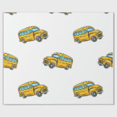naadloos patroon met schoolbus, scho cadeaupapier (Vlak)