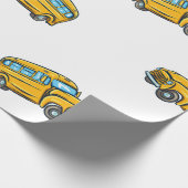 naadloos patroon met schoolbus, scho cadeaupapier (Hoek)