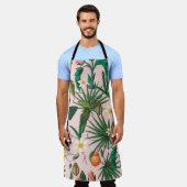 Naadloos patroon met tropisch blad, bloemen en f schort (Gedragen)