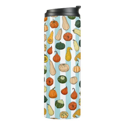 Naadloos patroon met verschillende met de hand get thermosbeker (Gedraaid links)