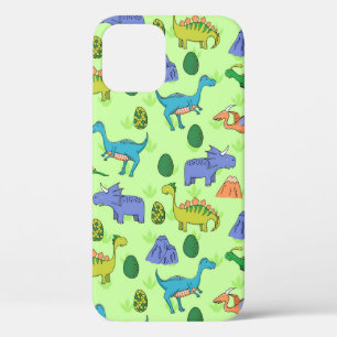 Naadloos patroon met verschillende schattige dinos iPhone 12 hoesje