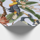 Naadloos patroon met vogels en tropische bladeren cadeaupapier (Hoek)