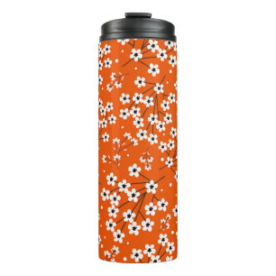 Naadloos patroon met witte kleine bloemen thermosbeker