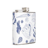 Naadloos patroon met zeeschelpen heupfles (Rechts)