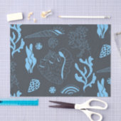 Naadloos patroon met zeeschelpen tissuepapier (Craft)