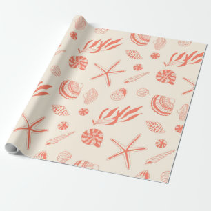 Naadloos patroon met zeeshells cadeaupapier