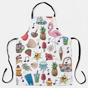 Naadloos patroon met zomerelementen. illustratie schort