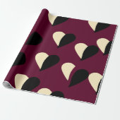 Naadloos patroon met zwart-wit hart. St Va Cadeaupapier (Uitgerold)