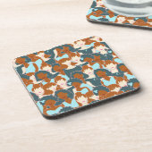 Naadloos patroon met zwarte meisjes en witte meisj bier onderzetter (Linkerzijde)