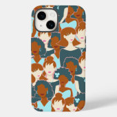 Naadloos patroon met zwarte meisjes en witte meisj Case-Mate iPhone case (Achterkant)