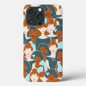 Naadloos patroon met zwarte meisjes en witte meisj Case-Mate iPhone case (Achterkant)