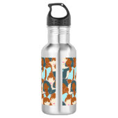 Naadloos patroon met zwarte meisjes en witte meisj waterfles  (Achterkant)