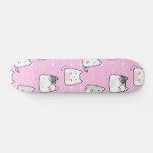 Naadloos patroon Mooie Kawaii Katten hartlijn Skateboard (Horizontaal)