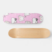 Naadloos patroon Mooie Kawaii Katten hartlijn Skateboard (Horizontaal)