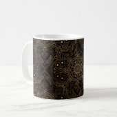 Naadloos patroon oosterse mandala koffiemok (Voorkant links)