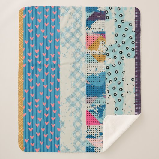 Naadloos patroon, patchwork tegels. sherpa deken (Voorkant)