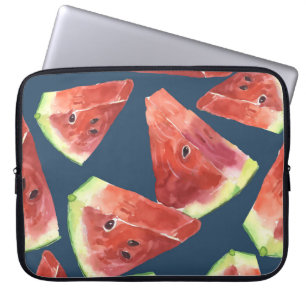 Naadloos patroon. Plakken van waterverf watermeloe Laptop Sleeve