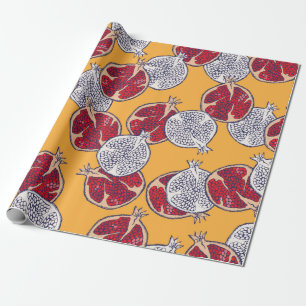 Naadloos patroon. Pomegranaat hand getekend. Cadeaupapier