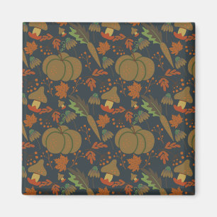 Naadloos patroon Pumpkin & wortel, donkere achterg Magneet