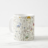 Naadloos patroon. Reeks kleurrijke wilde planten e Koffiemok (Voorkant links)