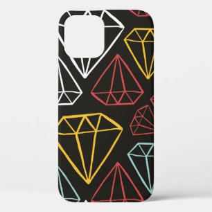naadloos patroon, ruitvormelementen iPhone 12 hoesje