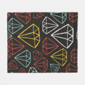  naadloos patroon, ruitvormelementen fleece deken (Voorkant (Horizontaal))