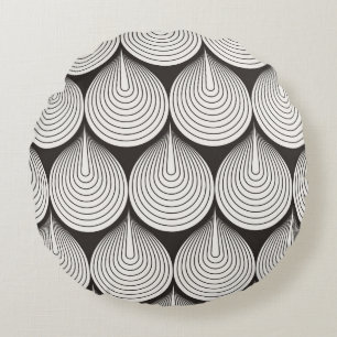 Naadloos patroon. Stijlvolle monochrome versiering Rond Kussen