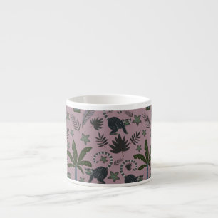 Naadloos patroon Tropische dieren springen Espresso Kop