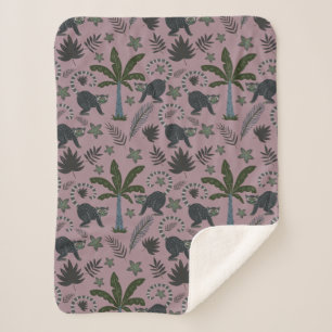 Naadloos patroon Tropische dieren springen Sherpa Deken