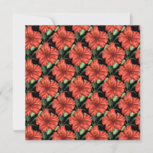 Naadloos patroon Tropische rode bloemen groene bla Kaart