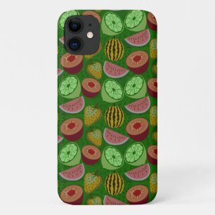 Naadloos patroon tropische vruchten en groene acht iPhone 11 hoesje
