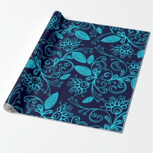 Naadloos patroon van abstracte blauwe kleur op de cadeaupapier