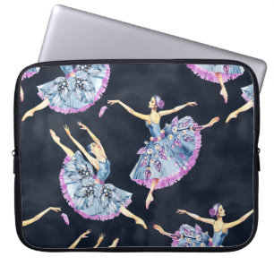 Naadloos patroon van balletdansers, waterverf pai laptop sleeve