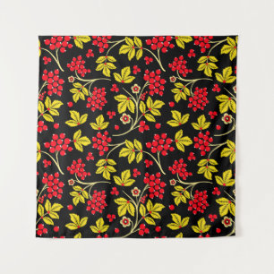 naadloos patroon van bloemen en bessen. Russisch Wandkleed