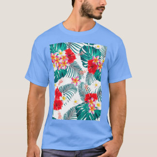 Naadloos patroon van de bloemen van frangipani hib t-shirt