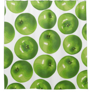 Naadloos patroon van groene appel douchegordijn