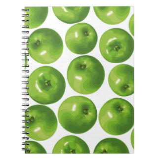 Naadloos patroon van groene appel notitieboek