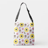 naadloos patroon van hamster en zonnebloem crossbody tas (Achterkant)