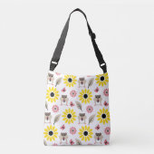 naadloos patroon van hamster en zonnebloem crossbody tas (Voorkant)