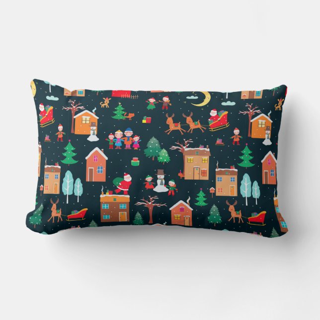 Naadloos patroon van happy Christmastime in een vi Kussen (Voorkant)