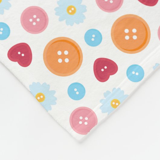 Naadloos patroon van heldere naaiknopen fleece deken (Hoek)