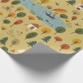 naadloos patroon van herfstboslandschap cadeaupapier (Hoek)