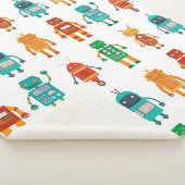 Naadloos patroon van kleurrijke retro robots in a sherpa deken (3/4)